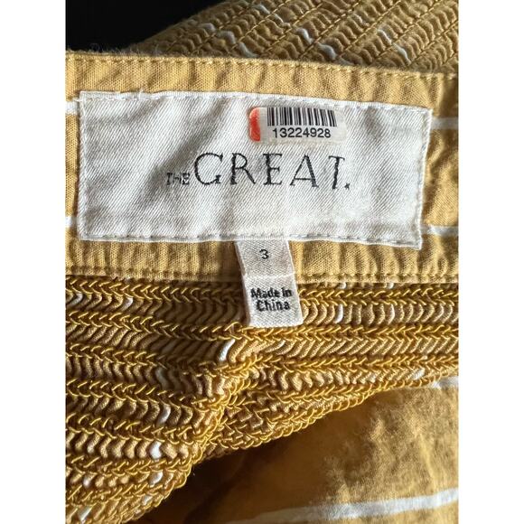The Great Women's Striped Laurel Midi Dress Sleeveless Yellow/White Size 3 (L) - Picture 12 of 16